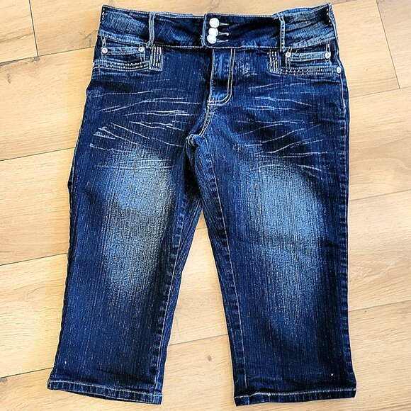 Amazing Mi Cropped Jeans Lace Up Back Size 11 - Picture 3 of 10